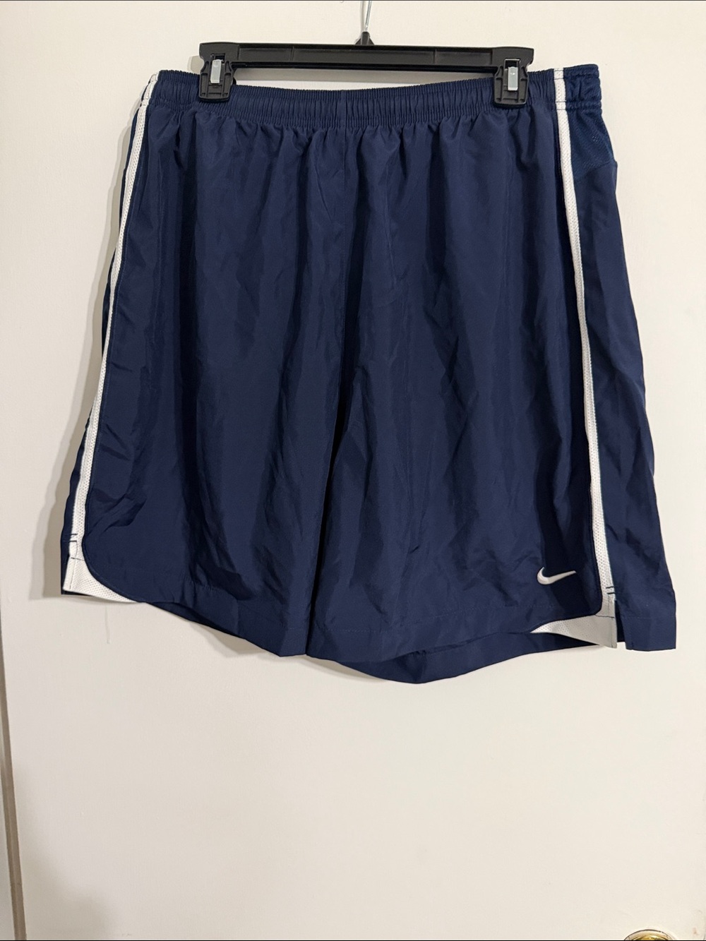 Nike Men’s DRI-FIT Navy Athletic Shorts with White Trim